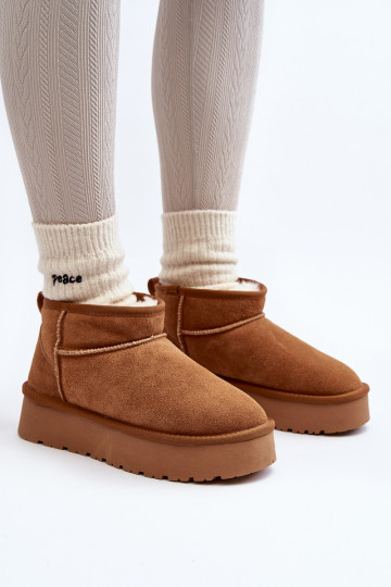 Warme Wildleder-Snowboots, braun, Nucca