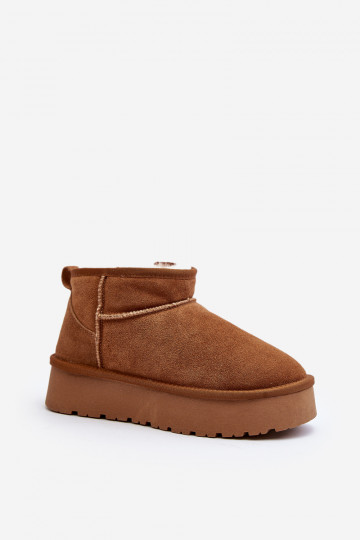 À la mode en daim Faible Bottes de neige marron Nucca 2