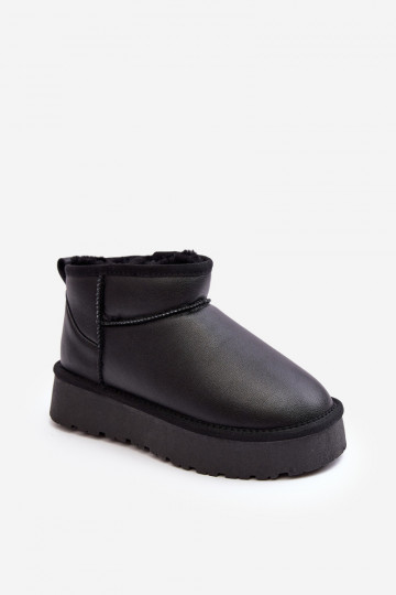 Peau Féminin Bottes de neige avec une plateforme couleur noire Loreley