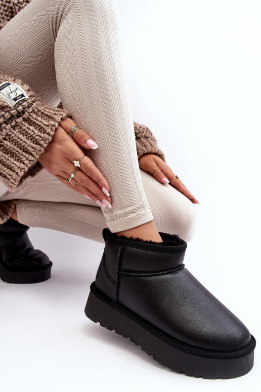 Haut Feminin Schneestiefel mit einer Plattform schZuarze Farbe Loreley