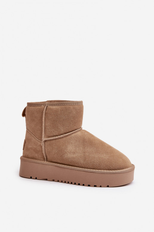Haut aus INildleder Schneestiefel mit einer Plattform INegen Kubo Beige Rianaella Haut aus INildleder Schneestiefel mit einer Plattform INegen Kubo Beige Rianaella