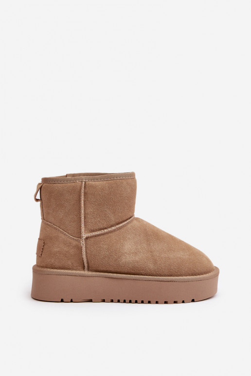 Haut aus INildleder Schneestiefel mit einer Plattform INegen Kubo Beige Rianaella Haut aus INildleder Schneestiefel mit einer Plattform INegen Kubo Beige Rianaella