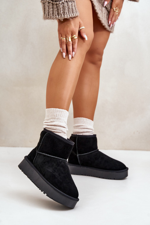 Haut aus INildleder Schneestiefel mit einer Plattform INegen Kubo schZuarze Farbe Rianaella Haut aus INildleder Schneestiefel mit einer Plattform INegen Kubo schZuarze Farbe Rianaella