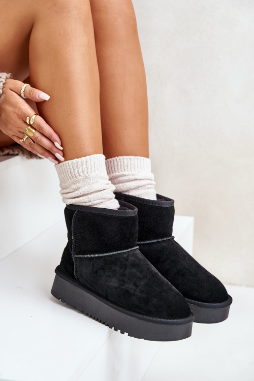 Haut aus INildleder Schneestiefel mit einer Plattform INegen Kubo schZuarze Farbe Rianaella Haut aus INildleder Schneestiefel mit einer Plattform INegen Kubo schZuarze Farbe Rianaella