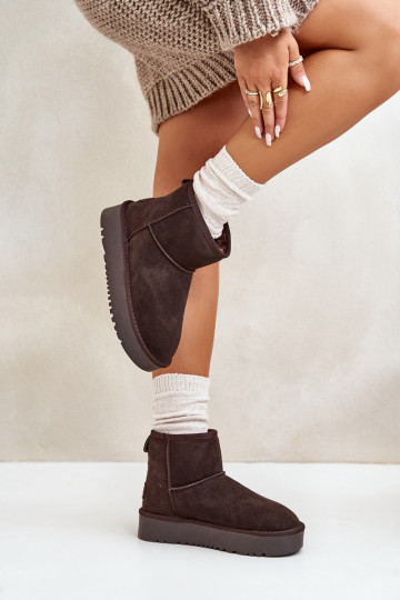 Haut aus INildleder Schneestiefel mit einer Plattform INegen Kubo braune Farbe Rianaella 2