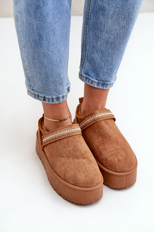 Schneestiefel Mit Dekorationen Haftem braune Farbe Selithria Schneestiefel Mit Dekorationen Haftem braune Farbe Selithria