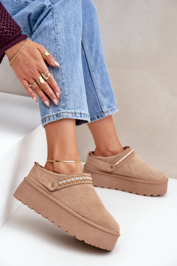 SneeuIn laarzen Met sierlijk Haftem beige Selithria