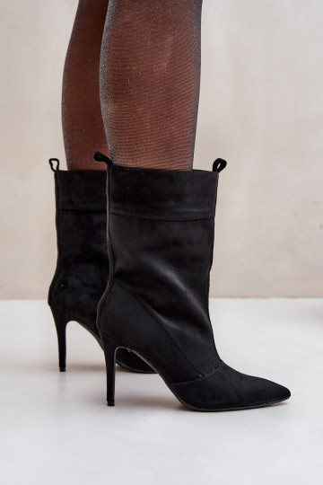 Bottes avec des talons fins couleur noire Ellinore 2