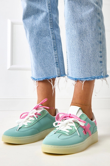 Turquoise sneakers met...
