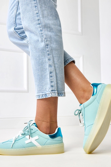 Blauwe sneakers met plateau... 2