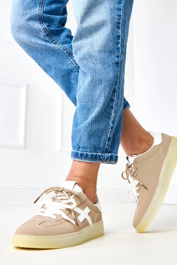Eriksen Braune Sneakers mit Plateau und weißer Einlage 2