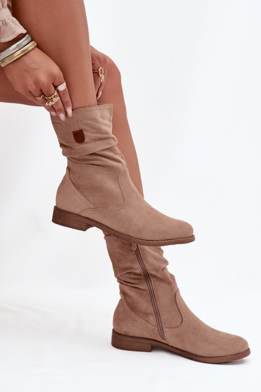 réchauffer Bottes pour femmes Avec un haut frisé avec des talons larges beige Krisia réchauffer Bottes pour femmes Avec un haut frisé avec des talons larges beige Krisia