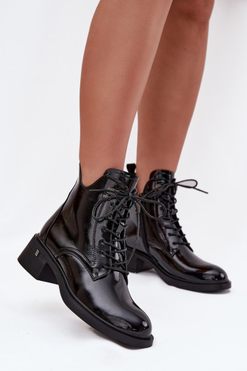 avec effet vernis réchauffer Bottes pour femmes Klocke Vinceza 58602 couleur noire 2
