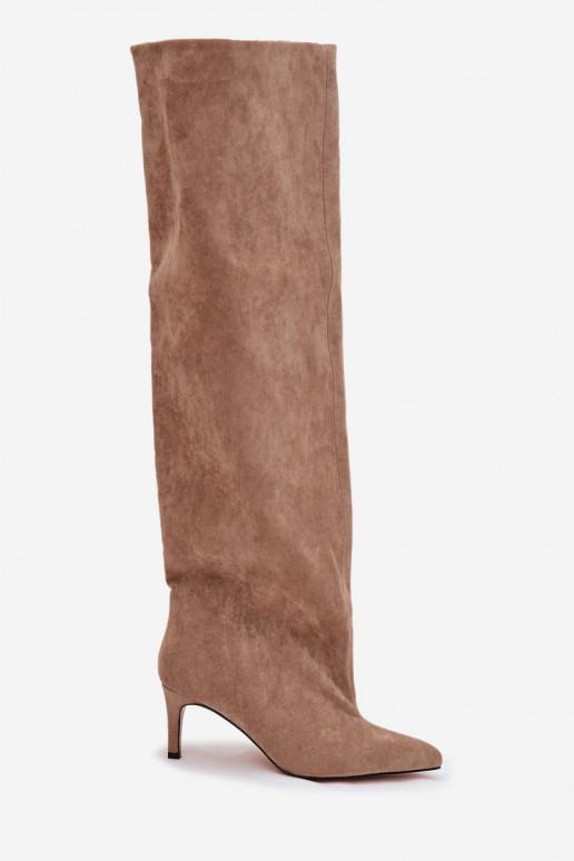 Damenstiefel mit dünnen Absätzen Ein überzeugendes Stilvollll Beige Es mussvilla