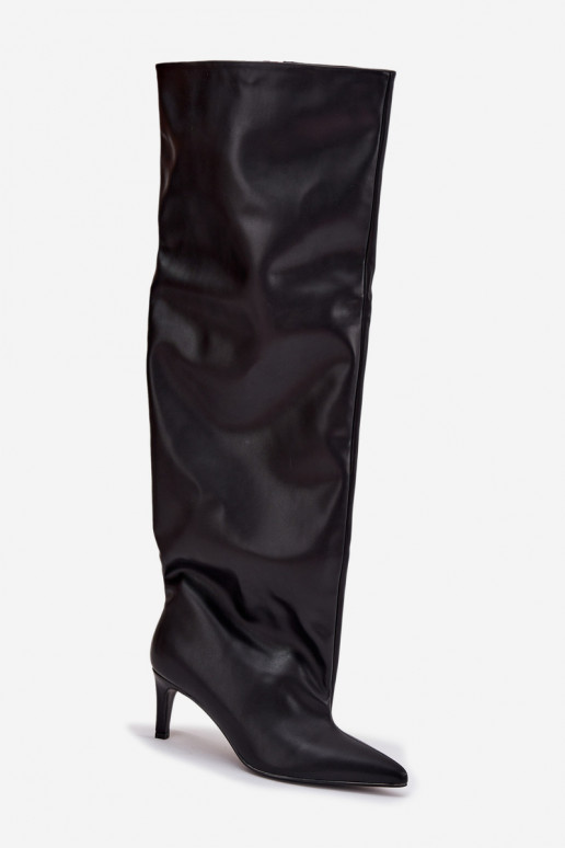 bottes pour femmes avec des talons fins Un modèle convaincant couleur noire Il fautvilla