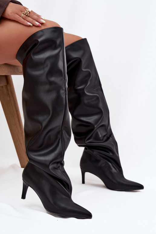 bottes pour femmes avec des talons fins Un modèle convaincant couleur noire Il fautvilla