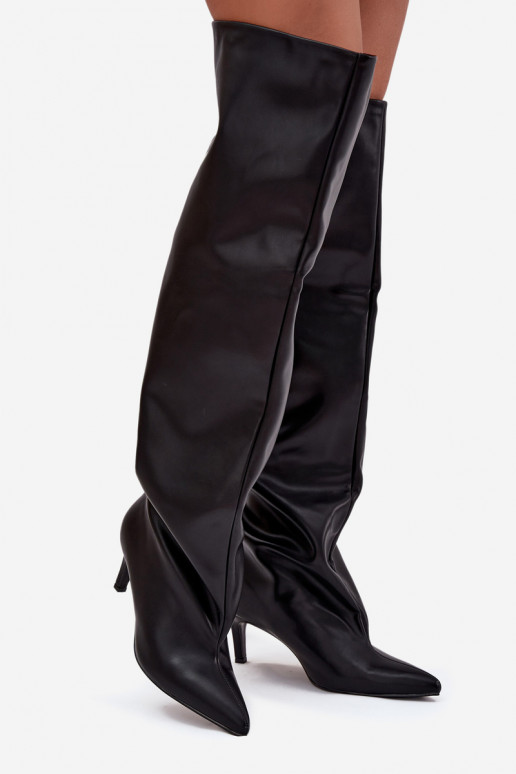 bottes pour femmes avec des talons fins Un modèle convaincant couleur noire Il fautvilla