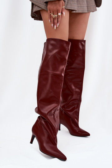 Damenstiefel mit dünnen Absätzen Ein überzeugendes Stilvollll Burgund Es mussvilla 2