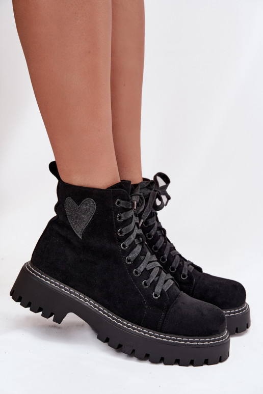 Bottes pour femmesavec éclatoÀym avec des coeursm couleur noire Activériri