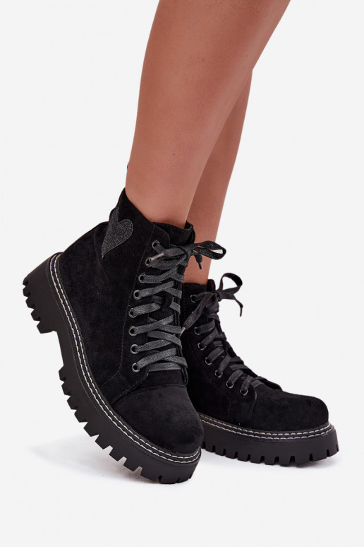 Bottes pour femmesavec éclatoÀym avec des coeursm couleur noire Activériri