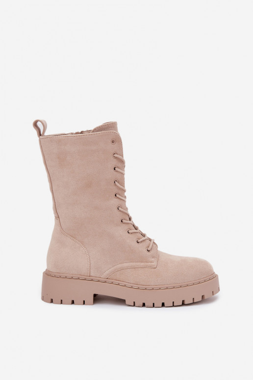 Bottines de travail Féminin réchauffer beige Il fautrvielle