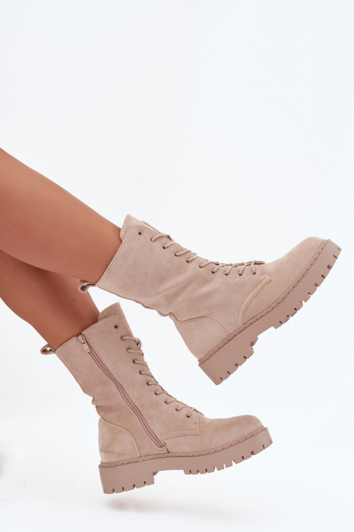 Bottines de travail Féminin réchauffer beige Il fautrvielle