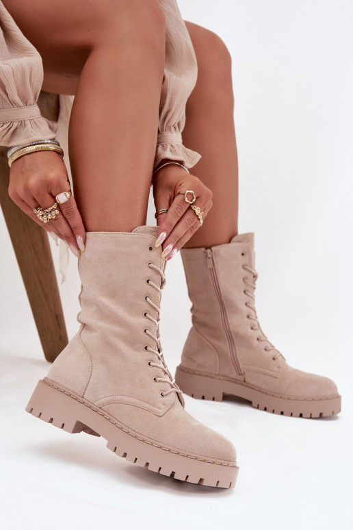 Bottines de travail Féminin réchauffer beige Il fautrvielle