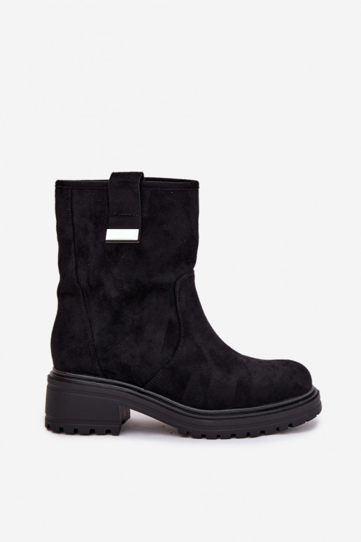 sich Zuarm laufen Damenstiefel Auf niedrigem Absatz schZuarze Farbe Mirellea