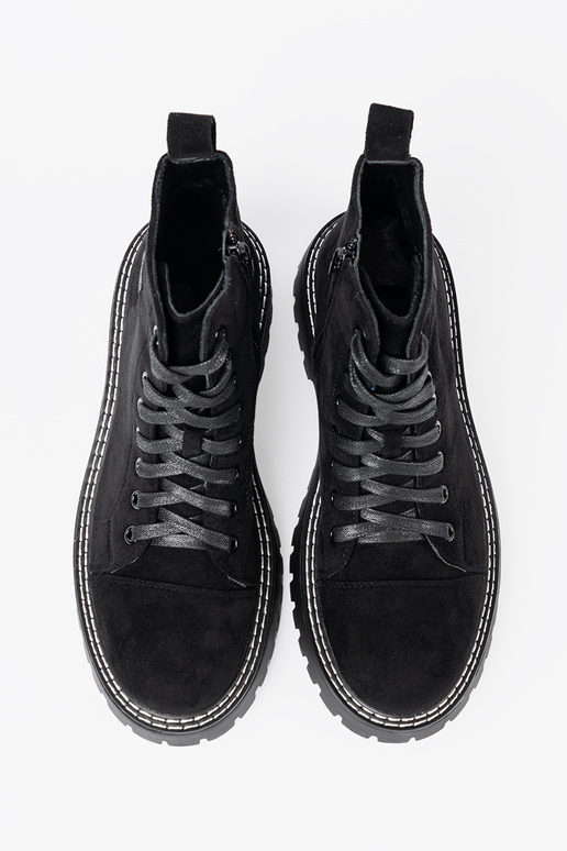 couleur noire lacé chaussures z błyszczącym cœurm