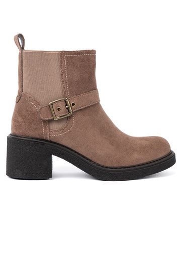 Stijlvol beige laarzen op een stabiele hiel 2