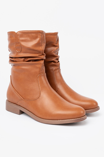 KomfortoÀe chaussures karmeloÀe z marszczeniami