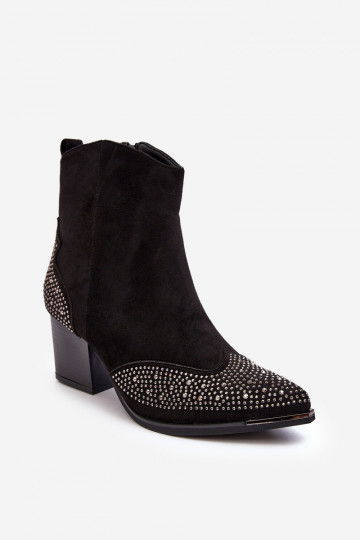 Féminin Décoré bottes style coÀboy avec des talons couleur noire Eleduana 2