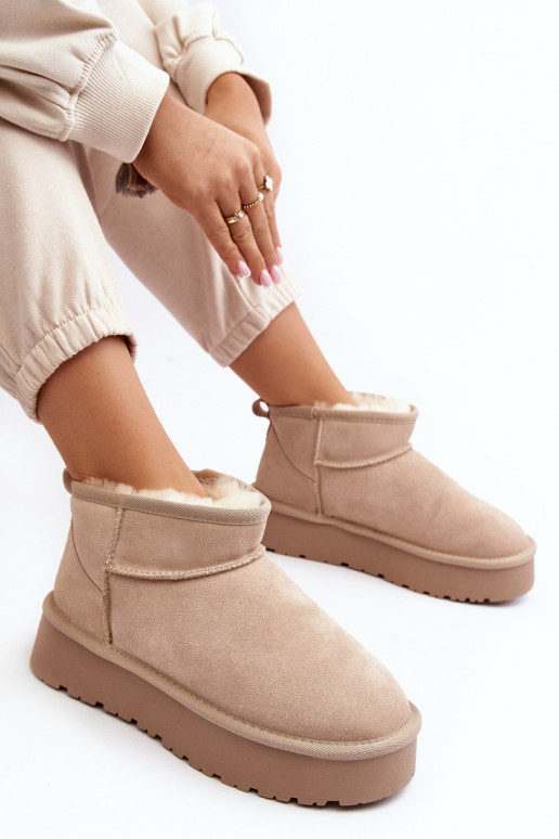 À la mode en daim Faible Bottes de neige couleur ivoire Nucca À la mode en daim Faible Bottes de neige couleur ivoire Nucca