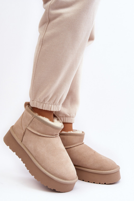 À la mode en daim Faible Bottes de neige couleur ivoire Nucca À la mode en daim Faible Bottes de neige couleur ivoire Nucca