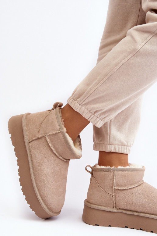 À la mode en daim Faible Bottes de neige couleur ivoire Nucca À la mode en daim Faible Bottes de neige couleur ivoire Nucca