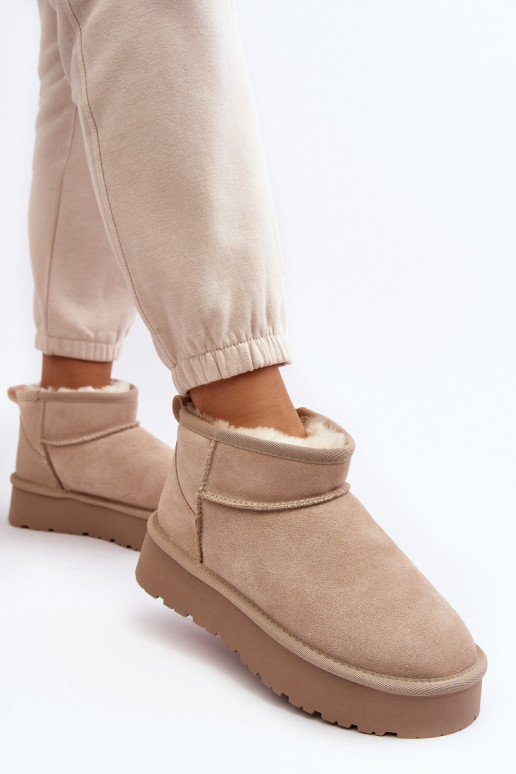 À la mode en daim Faible Bottes de neige couleur ivoire Nucca À la mode en daim Faible Bottes de neige couleur ivoire Nucca