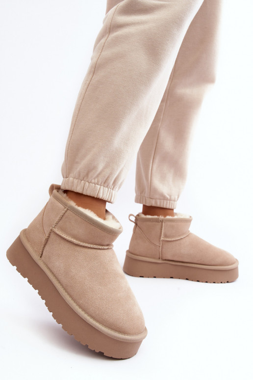 À la mode en daim Faible Bottes de neige couleur ivoire Nucca À la mode en daim Faible Bottes de neige couleur ivoire Nucca