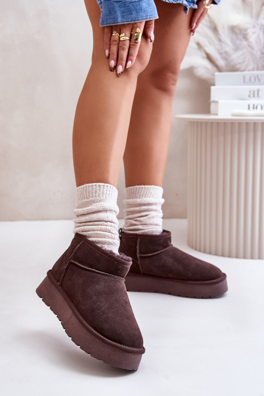 Modisch aus INildleder Niedrig Schneestiefel braune Farbe Nucca Modisch aus INildleder Niedrig Schneestiefel braune Farbe Nucca