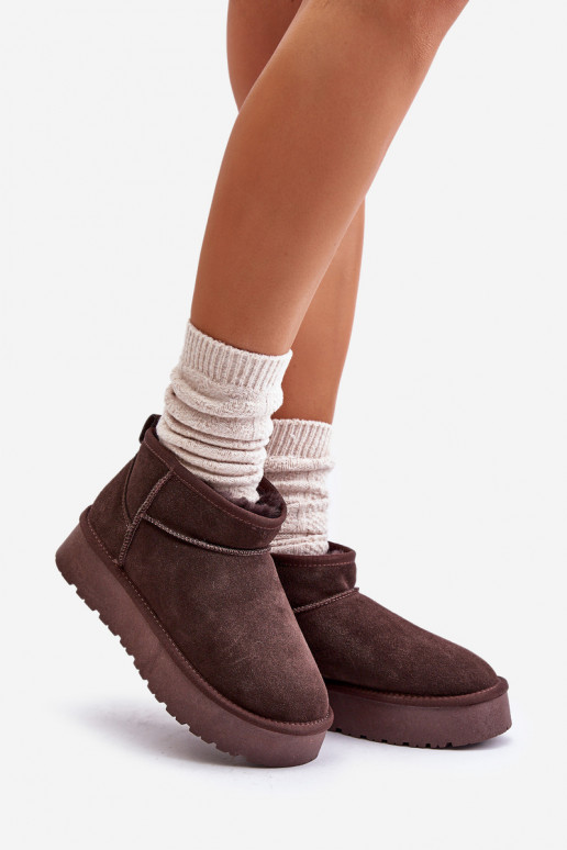 À la mode en daim Faible Bottes de neige marron Nucca À la mode en daim Faible Bottes de neige marron Nucca