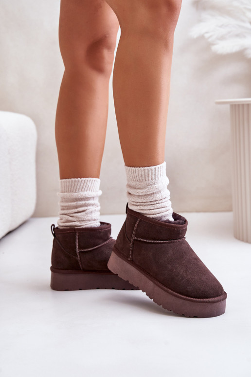 À la mode en daim Faible Bottes de neige marron Nucca À la mode en daim Faible Bottes de neige marron Nucca