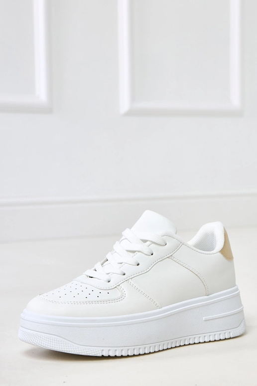 Weiße Sneakers mit Plattform und... Weiße Sneakers mit Plattform und...