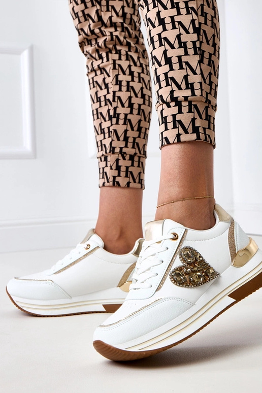 Weiße Sneakers mit Plattform,... Weiße Sneakers mit Plattform,...