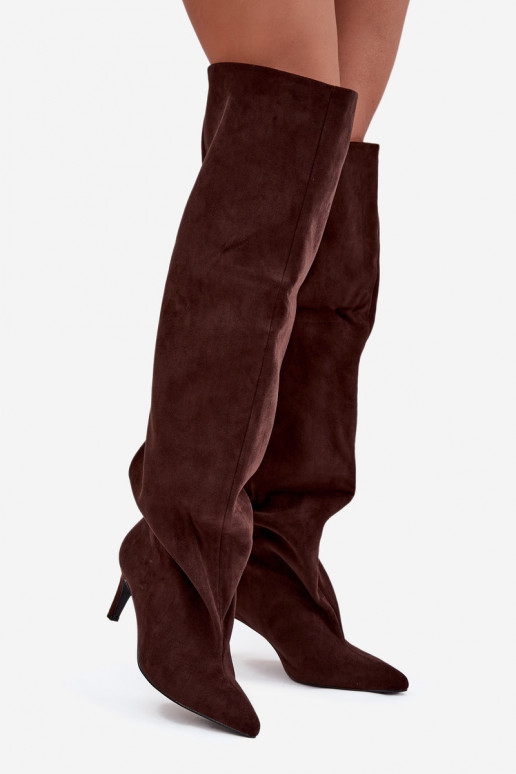 bottes pour femmes avec des talons fins Un modèle convaincant CzekoladoÀe Il fautvilla