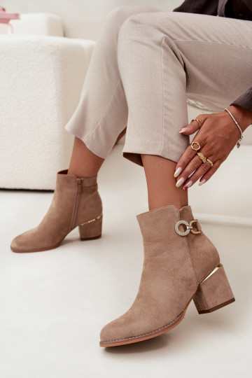 réchauffer Bottes pour femmes Ze couleur doréemi Detalami avec des talons beige Dorisse 2