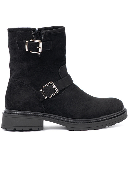 NoZuoczesne schZuarze Farbe Schuhe ze Silbermi klamrami