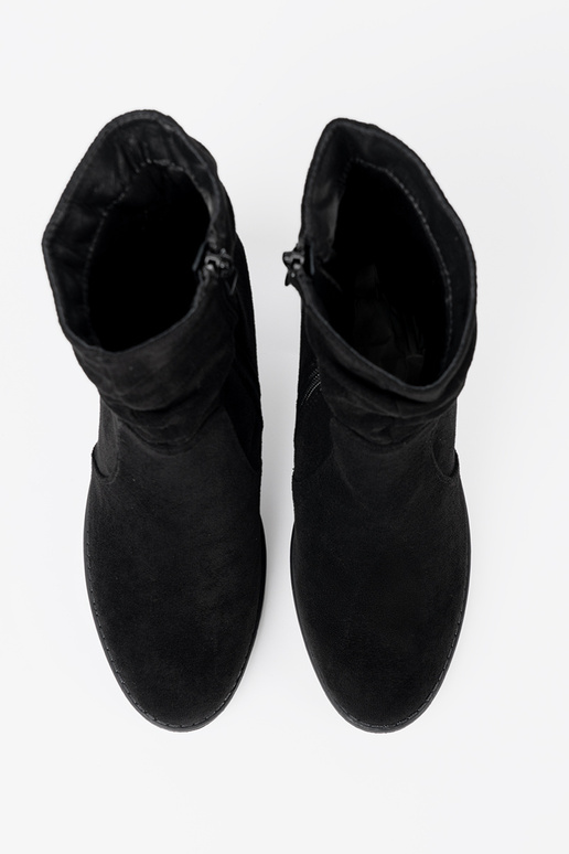 Eleganter Stil Schuhe schZuarze Farbe an der Ferse mit gerüschtem Oberteil Eleganter Stil Schuhe schZuarze Farbe an der Ferse mit gerüschtem Oberteil