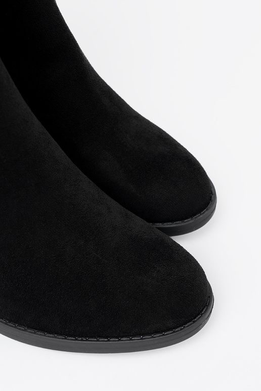 Eleganter Stil Schuhe schZuarze Farbe an der Ferse mit gerüschtem Oberteil Eleganter Stil Schuhe schZuarze Farbe an der Ferse mit gerüschtem Oberteil