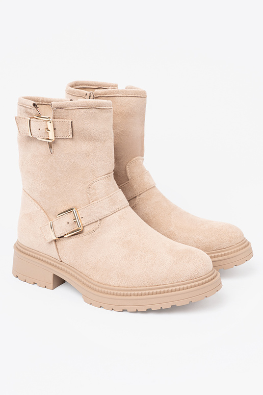 Élégant jsnobeige chaussures avec boucles décoratives