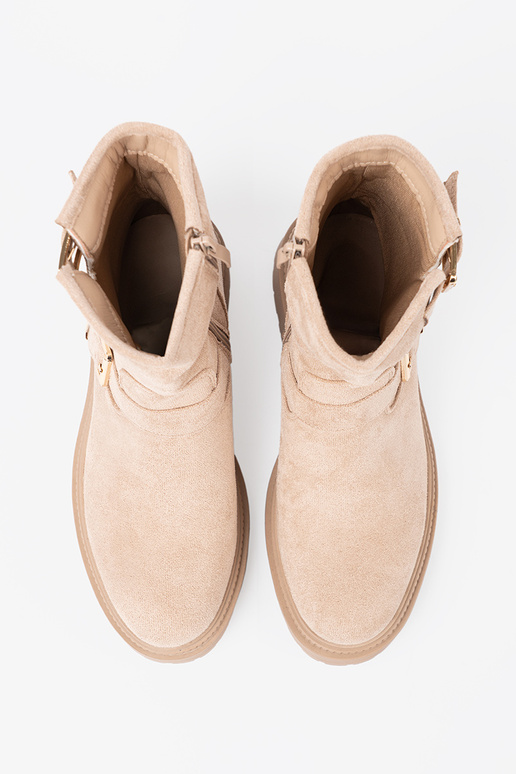 Élégant jsnobeige chaussures avec boucles décoratives