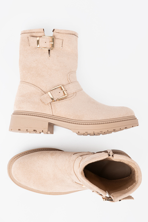 Élégant jsnobeige chaussures avec boucles décoratives